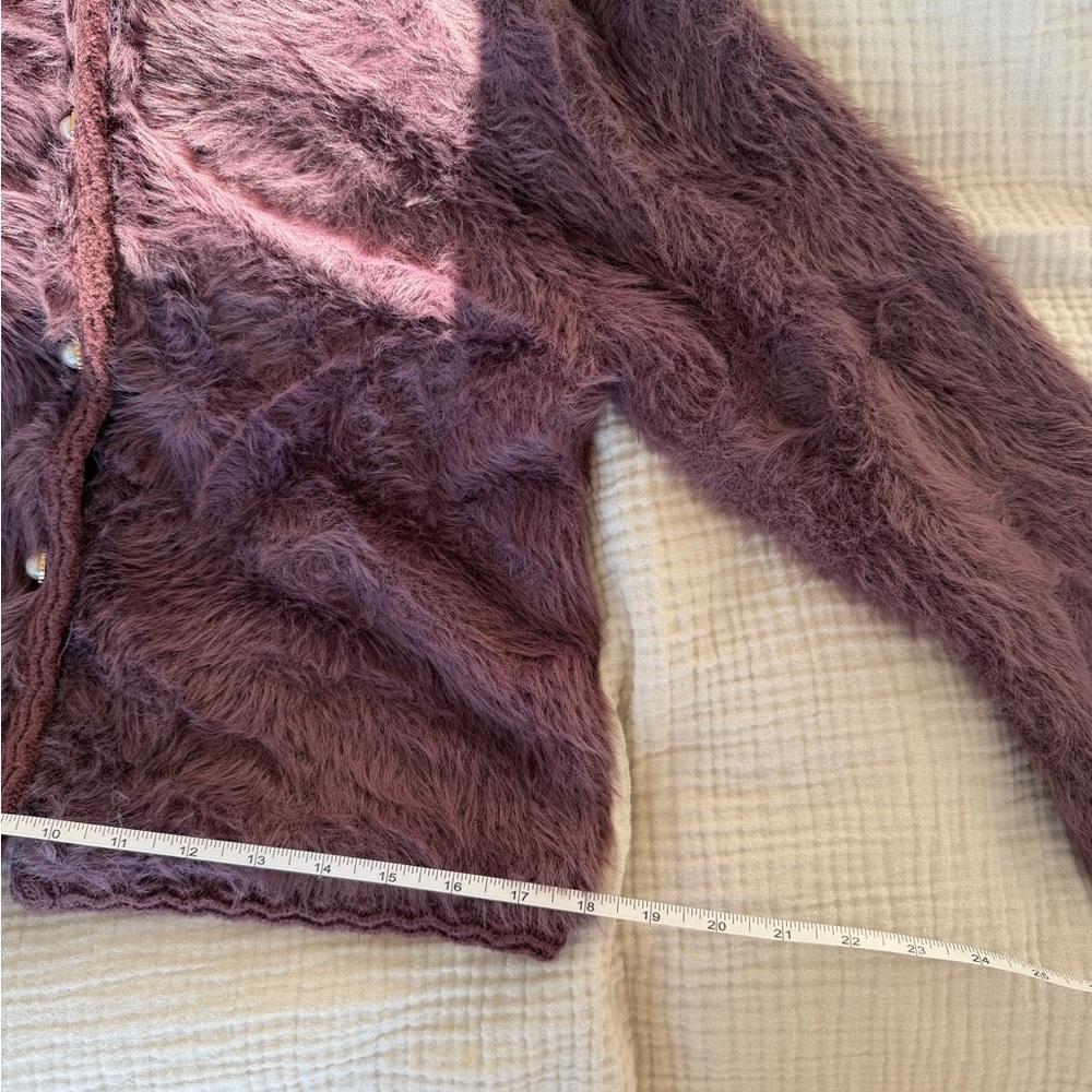 Zara Purple Faux Fur Fuzzy Cardigan M - Picture 13 of 14
